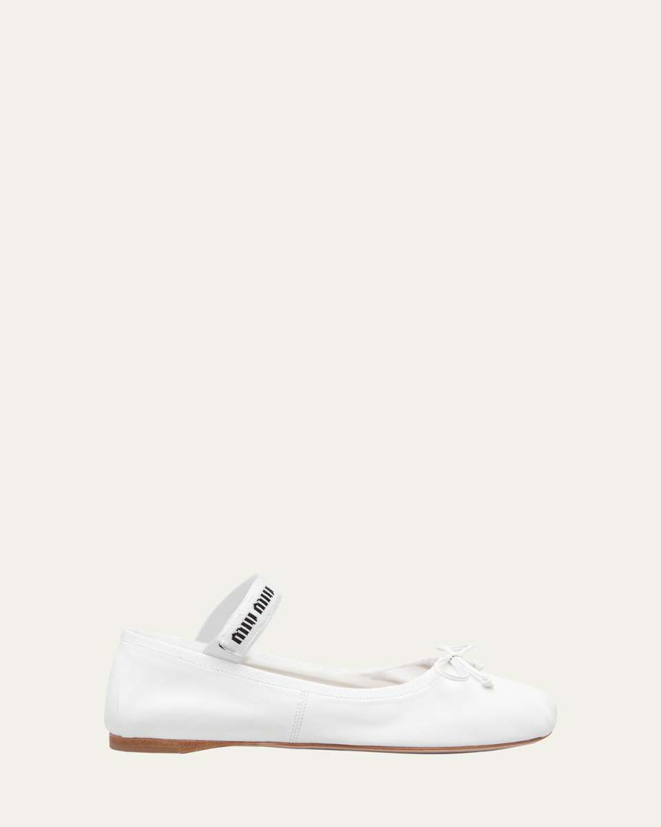 Leather Mary Jane Ballerina Flats